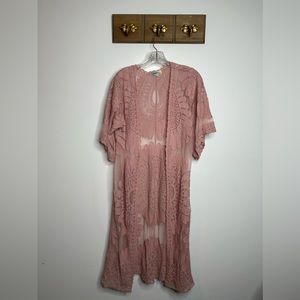 Rebellion Sheer Lace Kimono Duster Size Medium/ floral / boho